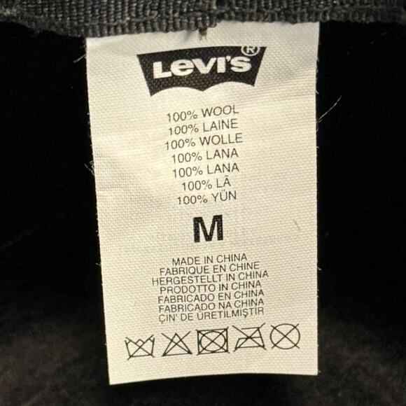 Levi's Boho Style Black Wool Wide Brim Fedora Hat - Picture 8 of 13